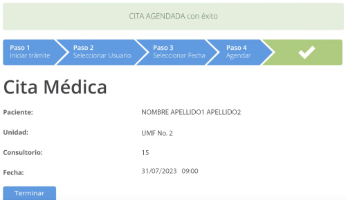 Cita médica IMSS agendada con éxito